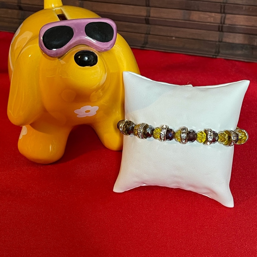 Purple & Gold Beaded Bracelet